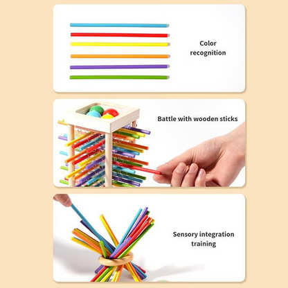 ⭐Jeu de quilles en bois avec boules pour enfants