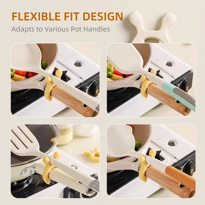 Support multifonction en silicone pour poignées de casseroles et spatules