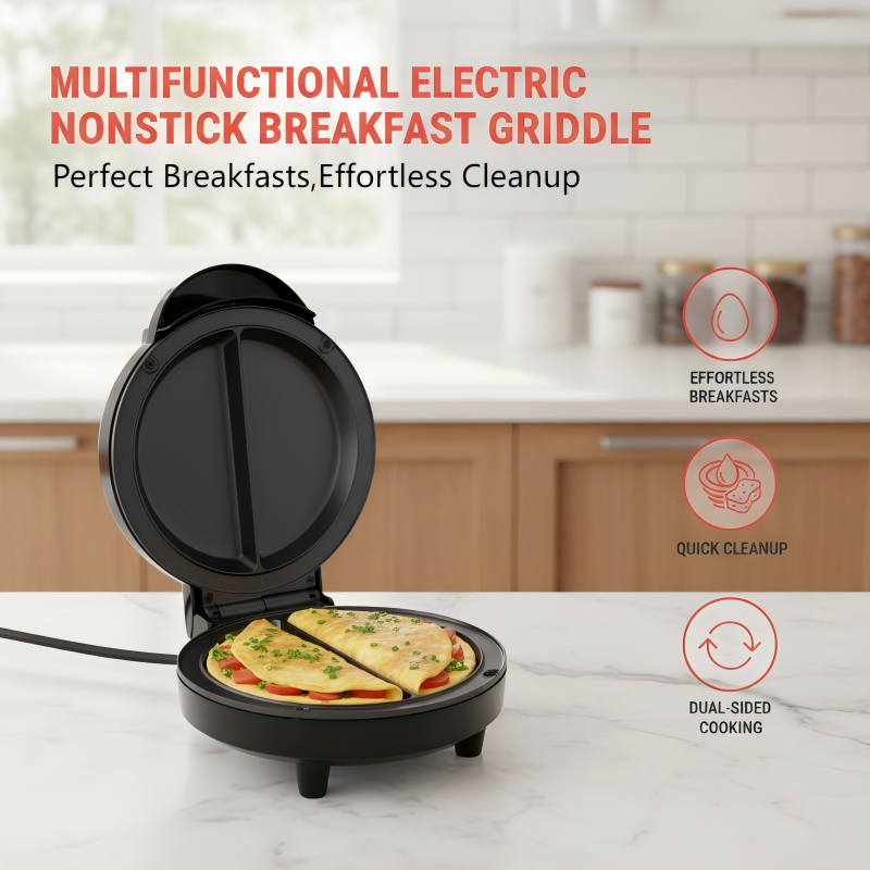 Plaque de cuisson électrique multifonctionnelle antiadhésive pour le petit-déjeuner