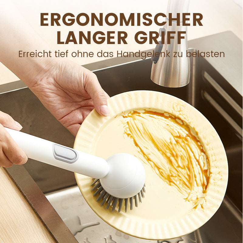 🌟ACHETEZ 2, OFFERT 1 ! ✨Brosse de nettoyage rotative avec long manche pour la vaisselle et les casseroles