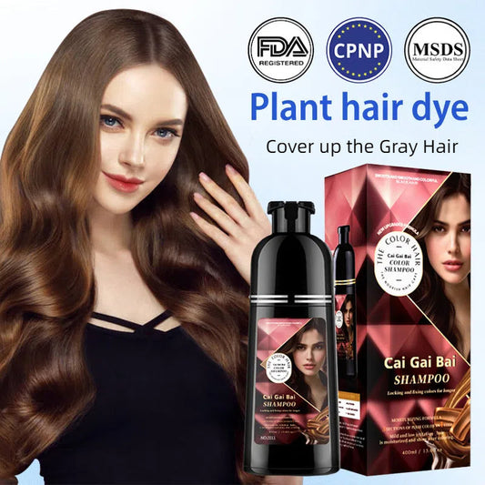 🍎 50 % DE RÉDUCTION MAINTENANT !✨ Shampooing colorant instantané aux extraits de plantes pour hommes et femmes