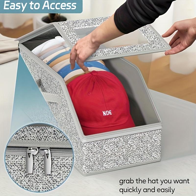 🧢 50% DE RÉDUCTION ! 🎉 Boîtes Empilables pour Casquettes – Transparentes, Modulables & Gain de Place ⚾📦