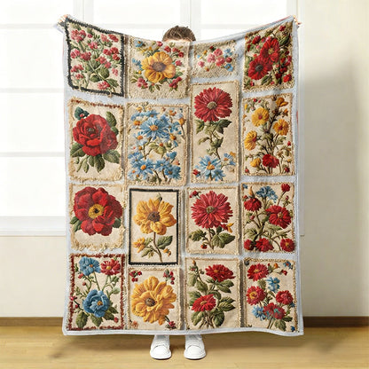 Couverture florale douillette et douce