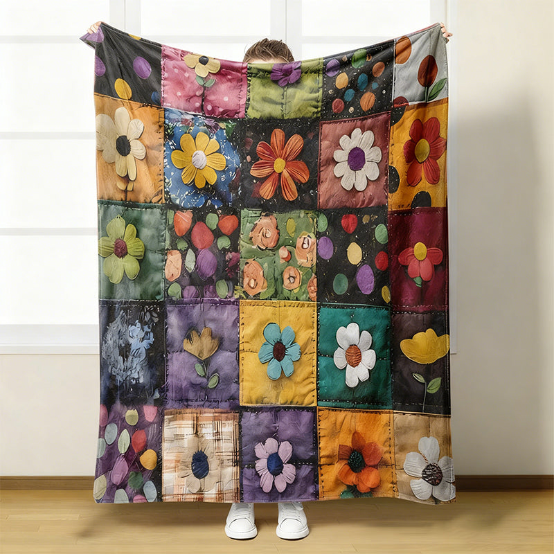 Couverture florale douillette et douce