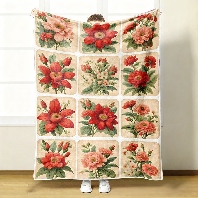 Couverture florale douillette et douce