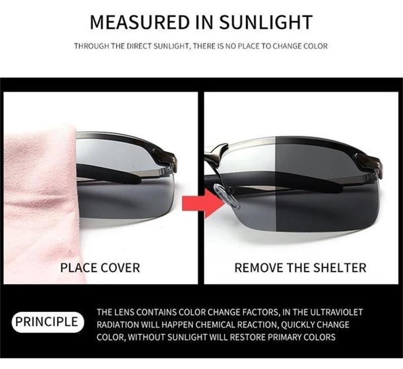 2026 Lunettes de soleil photochromiques avec verres polarisés antireflets (50 % de réduction) 😎