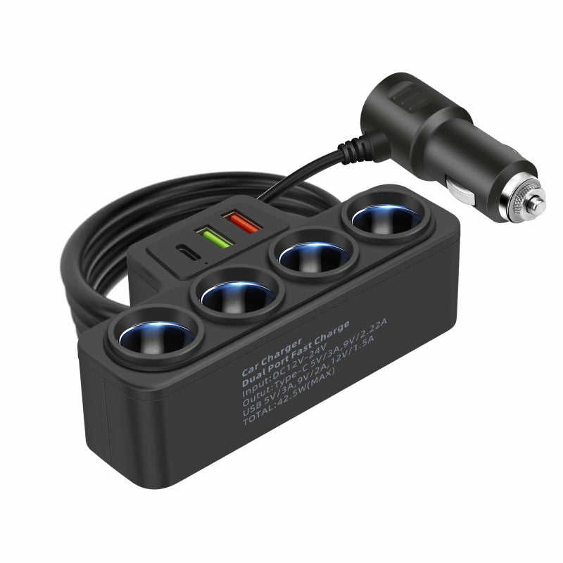 🎉 Cadeau du Nouvel An – 50 % DE RÉDUCTION !🚗 Adaptateur allume-cigare 7 en 1 : 4 prises + 3 charges rapides – stable et sûr pour voitures/camions