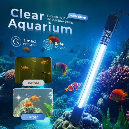 🥳SOLDES EXCEPTIONNELLES 2026🥳💞PLUS DE 50 000 EXEMPLAIRES VENDUS !👵❤️  Lampe stérilisante UV submersible avec minuterie pour aquariums