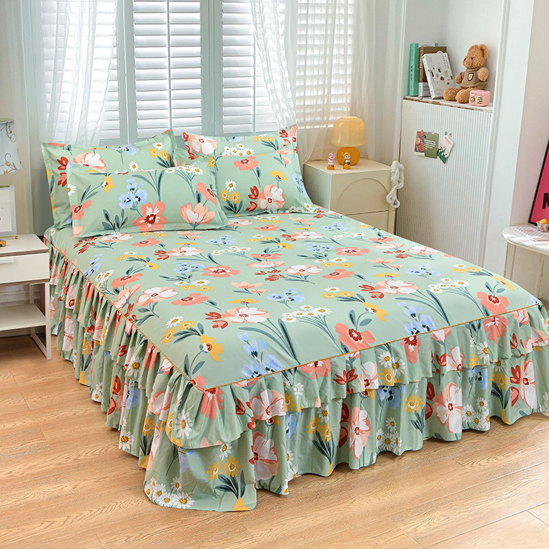 📢📢50 % de réduction !! ⏰Ensemble de jupe de lit à volants 3 pièces🛏️