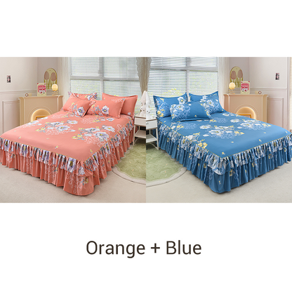 📢📢50 % de réduction !! ⏰Ensemble de jupe de lit à volants 3 pièces🛏️