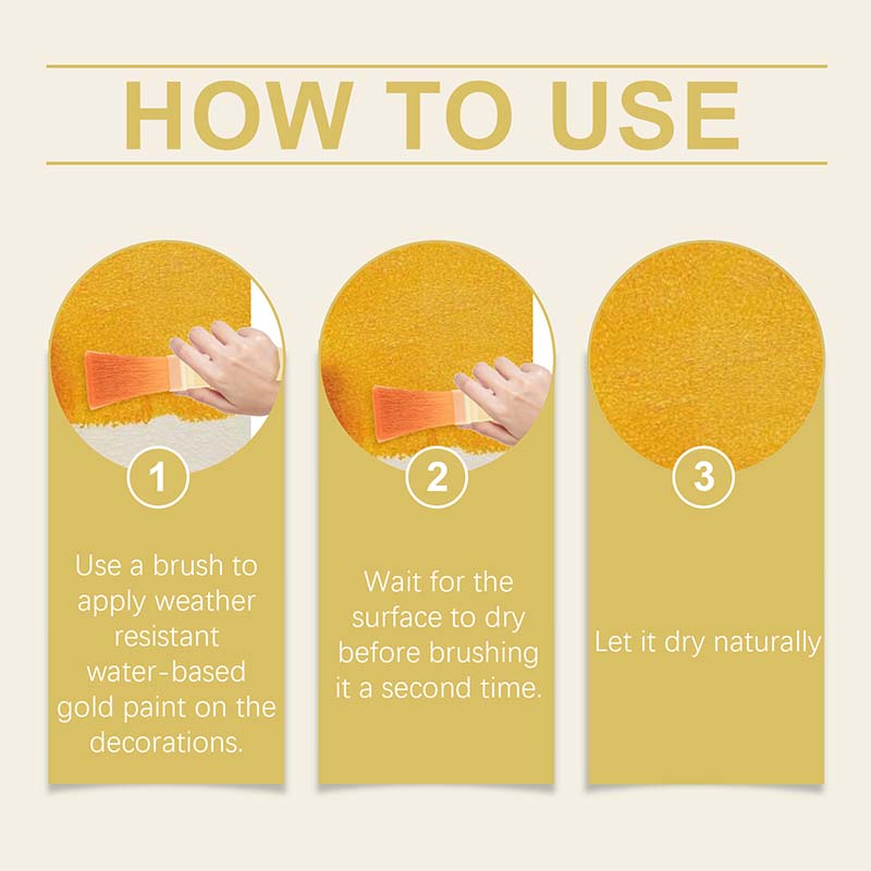 Peinture dorée à base d'eau résistante aux intempéries