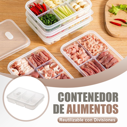 Conteneur alimentaire réutilisable avec compartiments