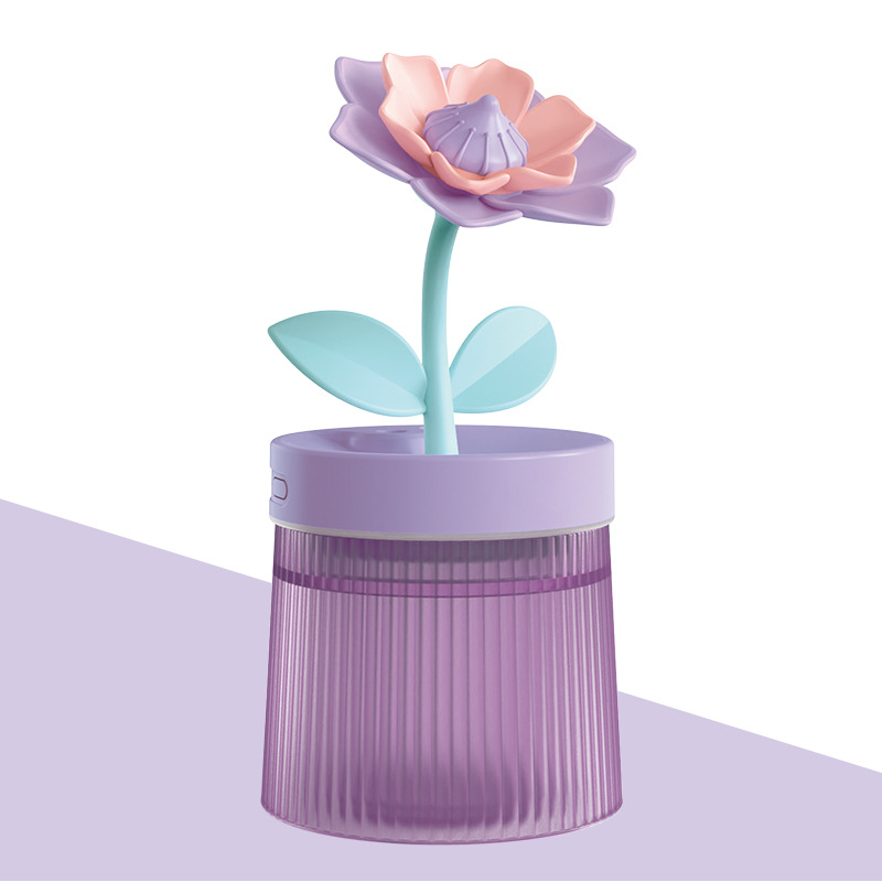🌸 Personnalisez Votre Brume et Votre Ambiance 💐 Humidificateur Fleur avec Double Mode de Brumisation & Veilleuse 7 Couleurs 💦