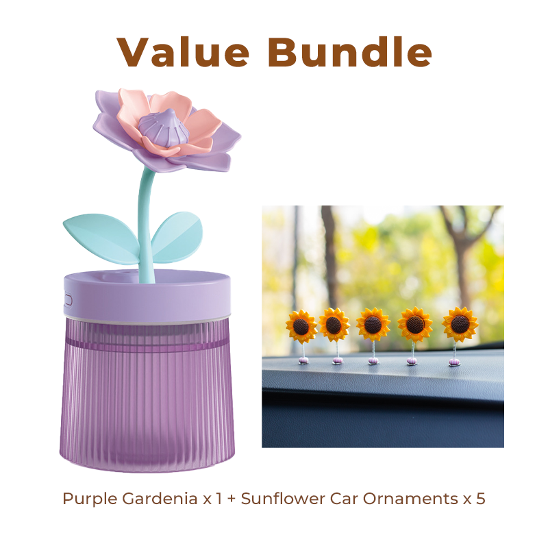 🌸 Personnalisez Votre Brume et Votre Ambiance 💐 Humidificateur Fleur avec Double Mode de Brumisation & Veilleuse 7 Couleurs 💦