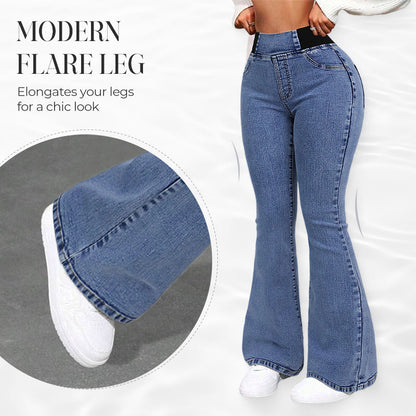 💎 62% DE RÉDUCTION ! 💎 Jean Évasé Taille Haute pour Femme – Denim Stretch, Silhouette Allongée & Confort Absolu 👖💙