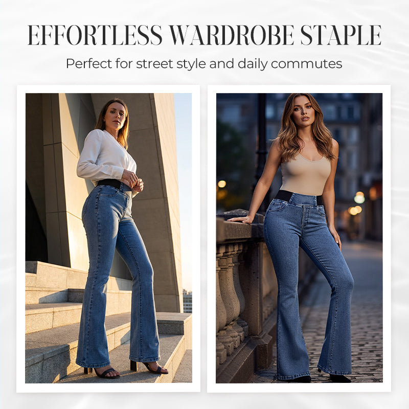 💎 62% DE RÉDUCTION ! 💎 Jean Évasé Taille Haute pour Femme – Denim Stretch, Silhouette Allongée & Confort Absolu 👖💙