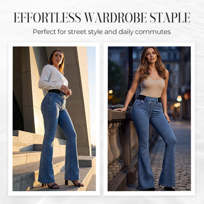 💎 62% DE RÉDUCTION ! 💎 Jean Évasé Taille Haute pour Femme – Denim Stretch, Silhouette Allongée & Confort Absolu 👖💙