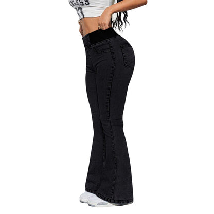 💎 62% DE RÉDUCTION ! 💎 Jean Évasé Taille Haute pour Femme – Denim Stretch, Silhouette Allongée & Confort Absolu 👖💙
