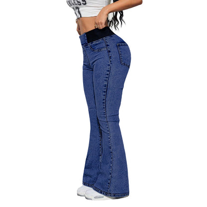 💎 62% DE RÉDUCTION ! 💎 Jean Évasé Taille Haute pour Femme – Denim Stretch, Silhouette Allongée & Confort Absolu 👖💙