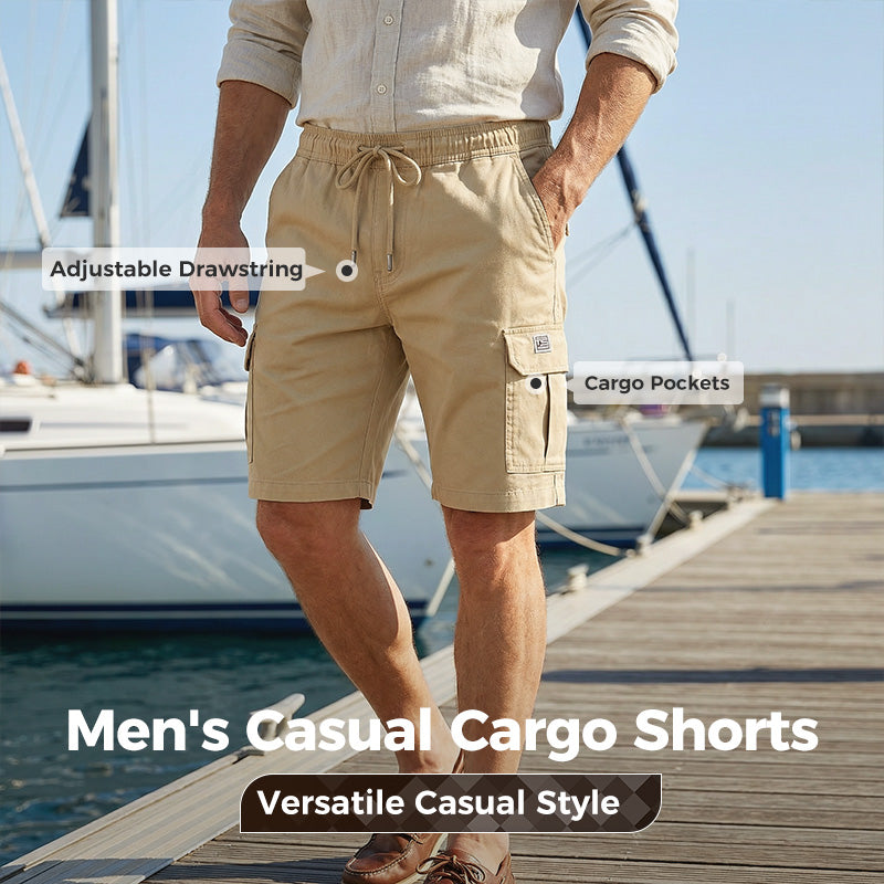 🎁61% DE RÉDUCTION ! 🔥👖 Short Cargo Homme Décontracté – À Poches Multiples & Cordon Ajustable