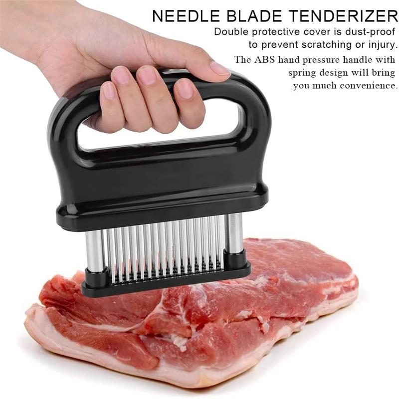 📢📢50 % de réduction !!⏰Attendrisseur de viande avec 48 lames en acier inoxydable