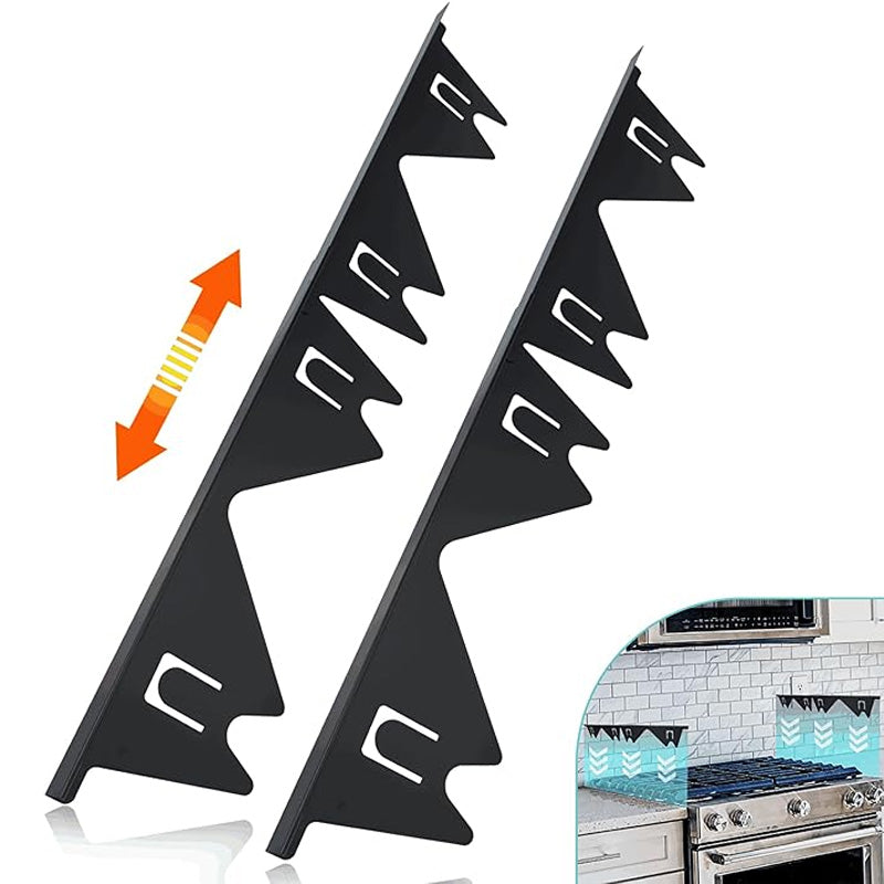 Protection réglable en acier inoxydable pour l'espace entre le bord de la cuisinière et le plan de travail