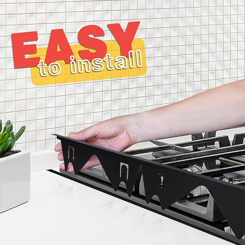Protection réglable en acier inoxydable pour l'espace entre le bord de la cuisinière et le plan de travail