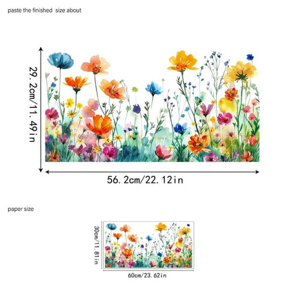 ✨DERNIER JOUR DE SOLDES 50 % DE RÉDUCTION !💐Autocollant pour fenêtre bouquet floral coloré🖼️