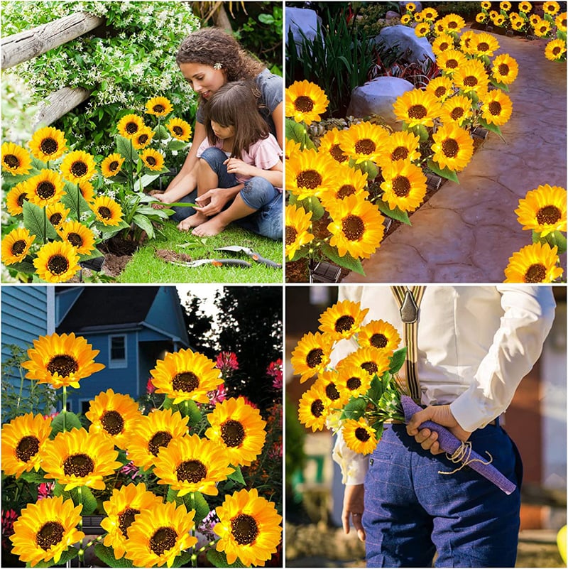 🌻50 % DE RÉDUCTION ! ☀️ Lampes solaires tournesol étanches – Pétales réalistes, indice de protection IP65 et allumage automatique 8 à 12 h ☀️🌻
