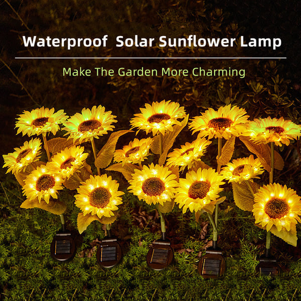 🌻50 % DE RÉDUCTION ! ☀️ Lampes solaires tournesol étanches – Pétales réalistes, indice de protection IP65 et allumage automatique 8 à 12 h ☀️🌻