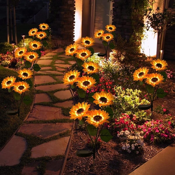🌻50 % DE RÉDUCTION ! ☀️ Lampes solaires tournesol étanches – Pétales réalistes, indice de protection IP65 et allumage automatique 8 à 12 h ☀️🌻