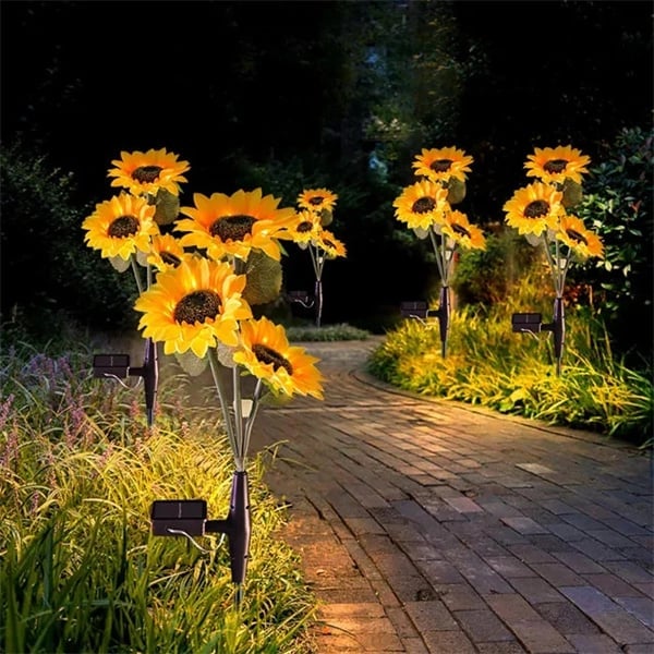 🌻50 % DE RÉDUCTION ! ☀️ Lampes solaires tournesol étanches – Pétales réalistes, indice de protection IP65 et allumage automatique 8 à 12 h ☀️🌻