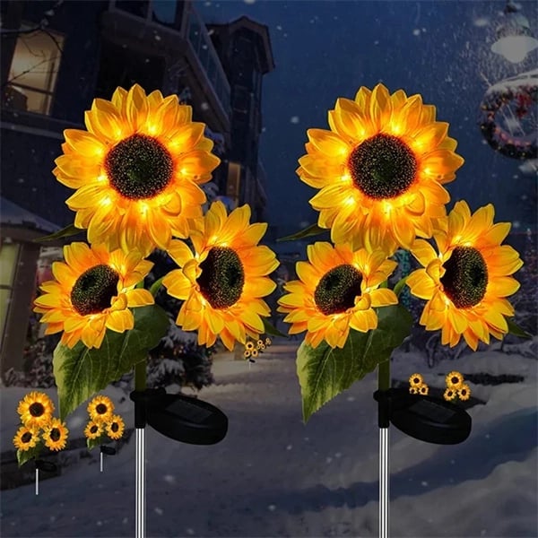 🌻50 % DE RÉDUCTION ! ☀️ Lampes solaires tournesol étanches – Pétales réalistes, indice de protection IP65 et allumage automatique 8 à 12 h ☀️🌻