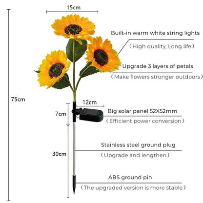 🌻50 % DE RÉDUCTION ! ☀️ Lampes solaires tournesol étanches – Pétales réalistes, indice de protection IP65 et allumage automatique 8 à 12 h ☀️🌻