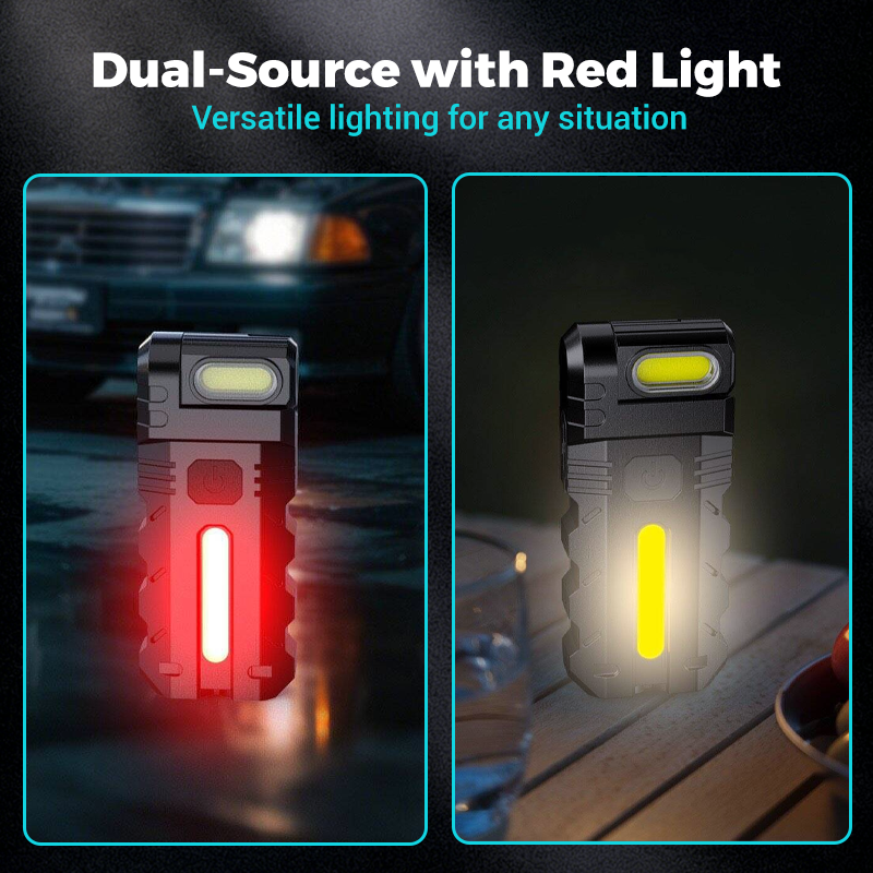 💎 50 % DE RÉDUCTION ! 💎 Lampe de travail LED à tête pivotante à 180° – Double faisceau, base magnétique et rechargeable via USB-C