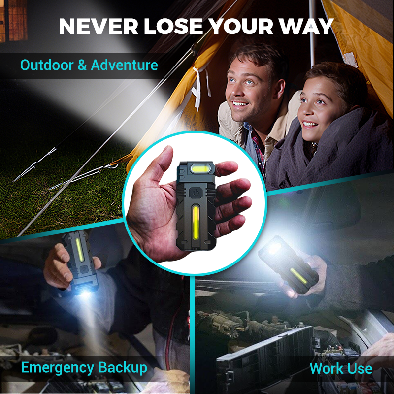 💎 50 % DE RÉDUCTION ! 💎 Lampe de travail LED à tête pivotante à 180° – Double faisceau, base magnétique et rechargeable via USB-C