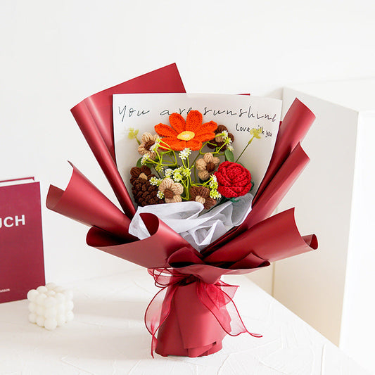 🌸 50 % DE RÉDUCTION ! 🎉 Bouquet de fleurs délicates au crochet fait main – Design réaliste, durable et parfait pour la décoration intérieure ou comme cadeau ✨