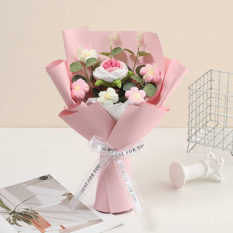🌸 50 % DE RÉDUCTION ! 🎉 Bouquet de fleurs délicates au crochet fait main – Design réaliste, durable et parfait pour la décoration intérieure ou comme cadeau ✨
