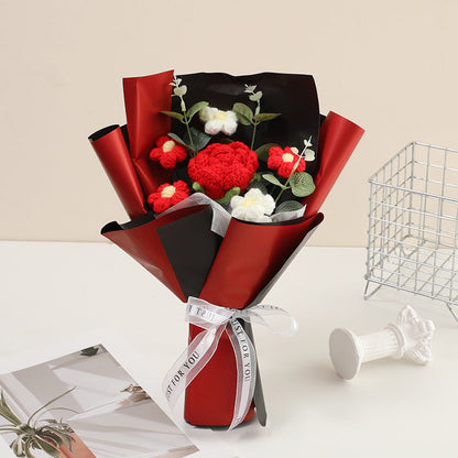 🌸 50 % DE RÉDUCTION ! 🎉 Bouquet de fleurs délicates au crochet fait main – Design réaliste, durable et parfait pour la décoration intérieure ou comme cadeau ✨