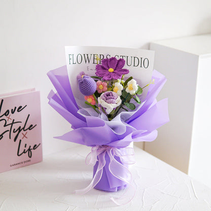 🌸 50 % DE RÉDUCTION ! 🎉 Bouquet de fleurs délicates au crochet fait main – Design réaliste, durable et parfait pour la décoration intérieure ou comme cadeau ✨