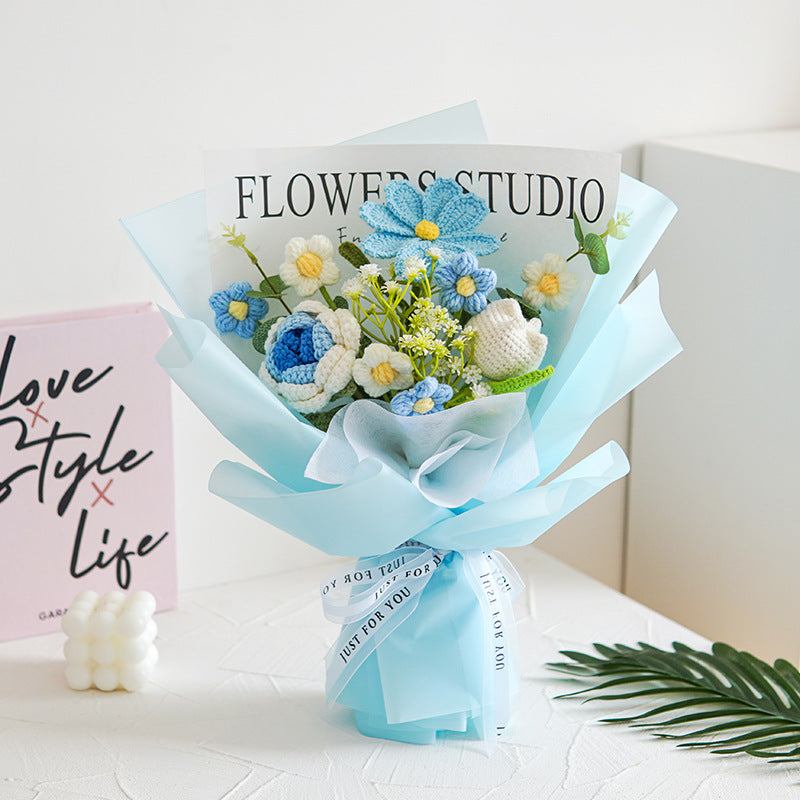 🌸 50 % DE RÉDUCTION ! 🎉 Bouquet de fleurs délicates au crochet fait main – Design réaliste, durable et parfait pour la décoration intérieure ou comme cadeau ✨