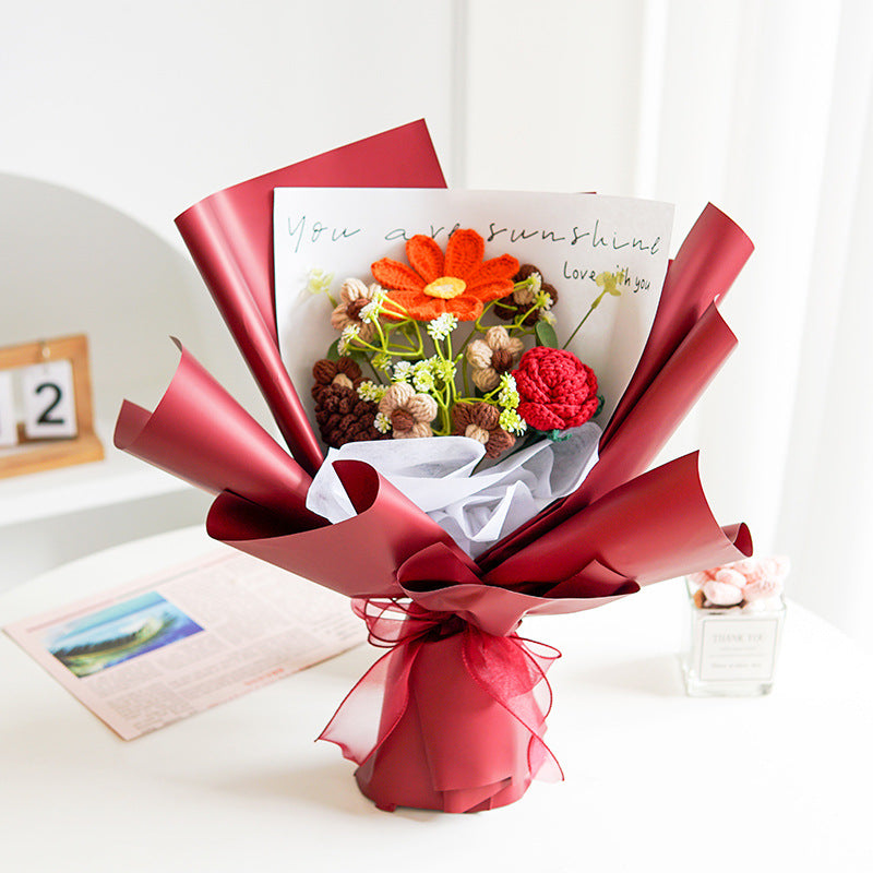 🌸 50 % DE RÉDUCTION ! 🎉 Bouquet de fleurs délicates au crochet fait main – Design réaliste, durable et parfait pour la décoration intérieure ou comme cadeau ✨