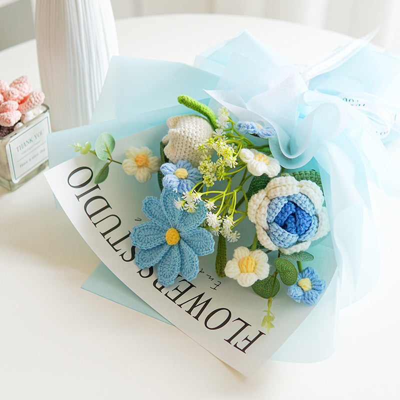 🌸 50 % DE RÉDUCTION ! 🎉 Bouquet de fleurs délicates au crochet fait main – Design réaliste, durable et parfait pour la décoration intérieure ou comme cadeau ✨