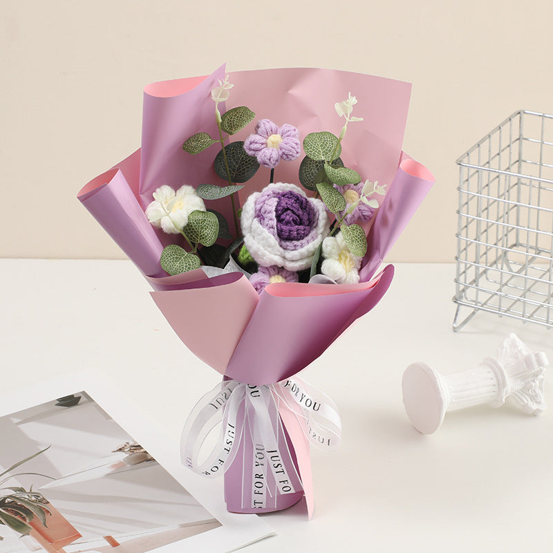 🌸 50 % DE RÉDUCTION ! 🎉 Bouquet de fleurs délicates au crochet fait main – Design réaliste, durable et parfait pour la décoration intérieure ou comme cadeau ✨