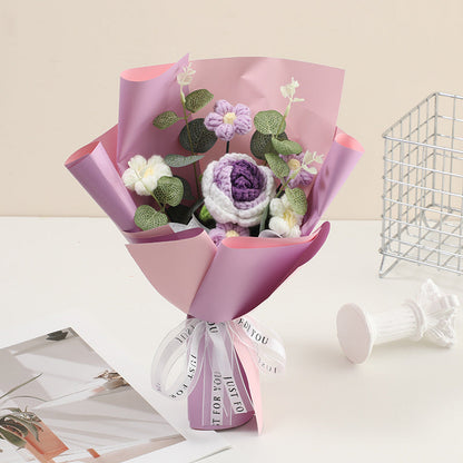 🌸 50 % DE RÉDUCTION ! 🎉 Bouquet de fleurs délicates au crochet fait main – Design réaliste, durable et parfait pour la décoration intérieure ou comme cadeau ✨