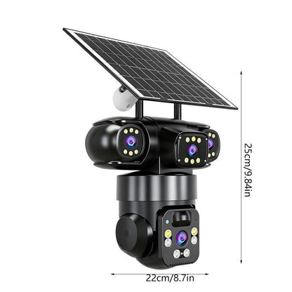 📹☀️ Offre à durée limitée : 50 % de réduction ! Caméra de sécurité extérieure Wi-Fi 6K 9 MP à triple objectif 🌳