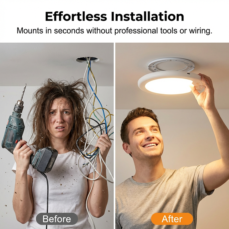 💡 50% DE RÉDUCTION ! ✨ Plafonnier LED Intelligent – Détecteur de Mouvement, Rechargeable & Télécommande 🎛️