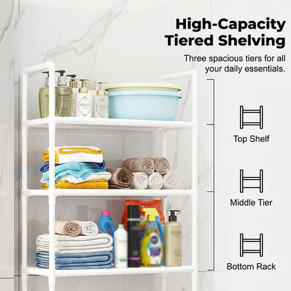 🛁🔥 Étagère de rangement sans perçage salle de bain buanderie fixation adhésive gain de place installation ultra simple ✨