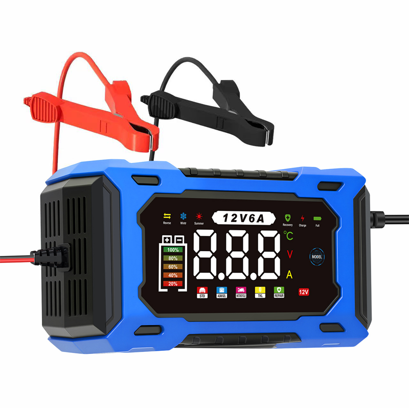🔋🚗🛡️ PROMO -50% ! Chargeur de Batterie Voiture Intelligent 12V 6A – Réparation par Impulsions, Écran LCD, Sécurité Maximale