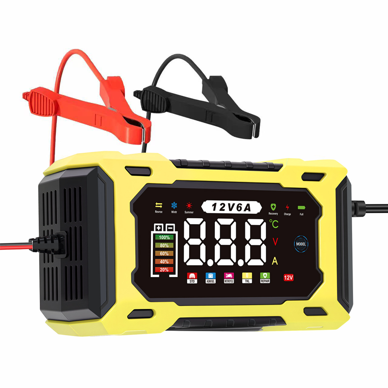 🔋🚗🛡️ PROMO -50% ! Chargeur de Batterie Voiture Intelligent 12V 6A – Réparation par Impulsions, Écran LCD, Sécurité Maximale